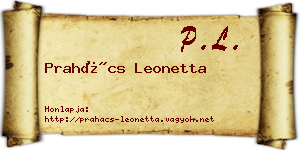 Prahács Leonetta névjegykártya
